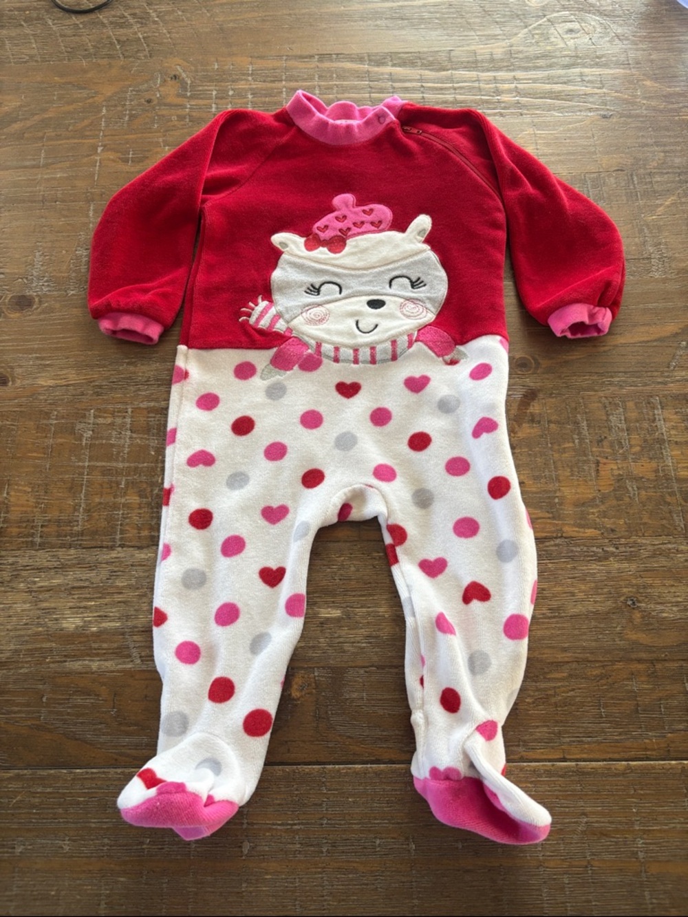 5/$10 Clément Baby Girl Side Zip Footed Pyjama